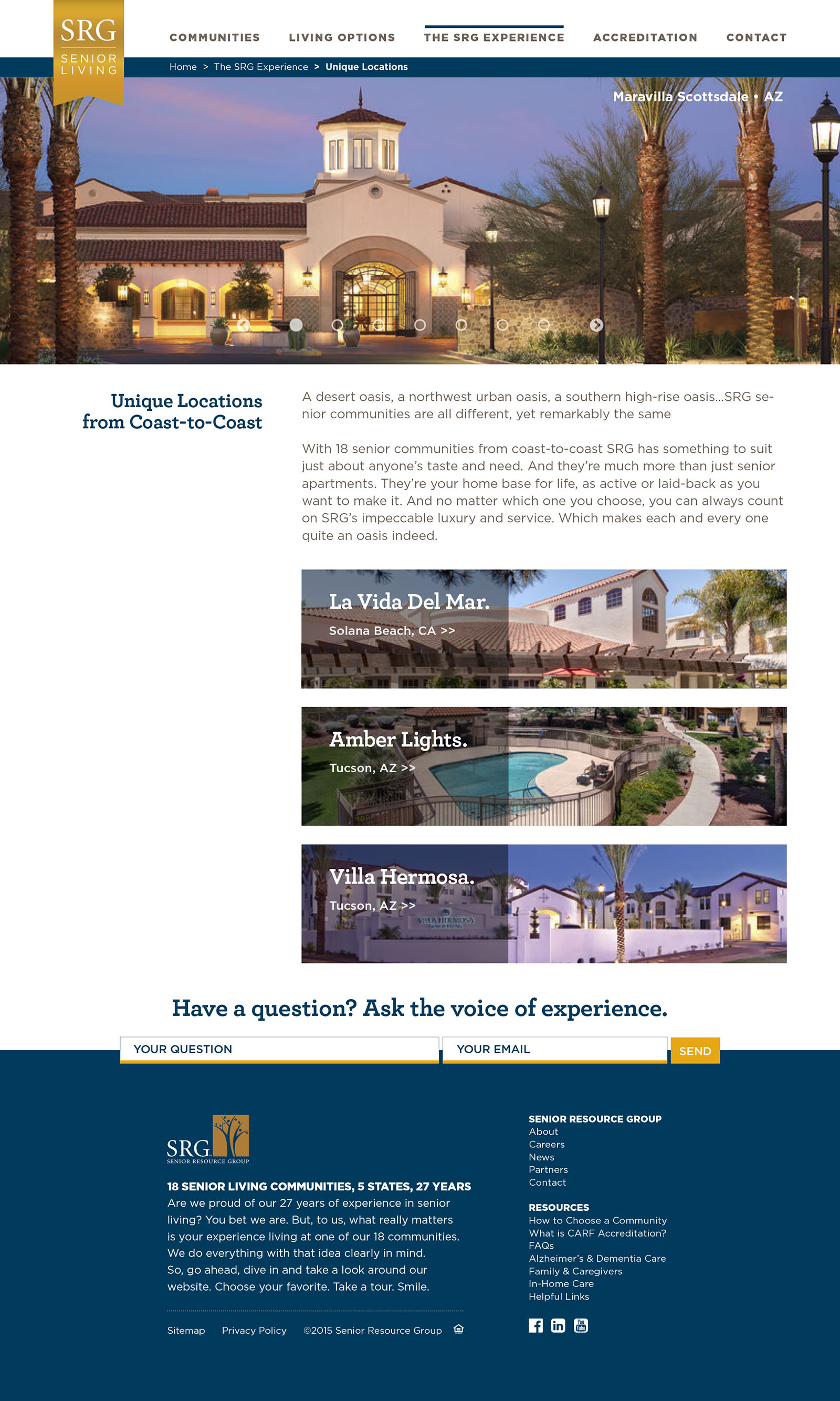SRG Senior Living - Website Design