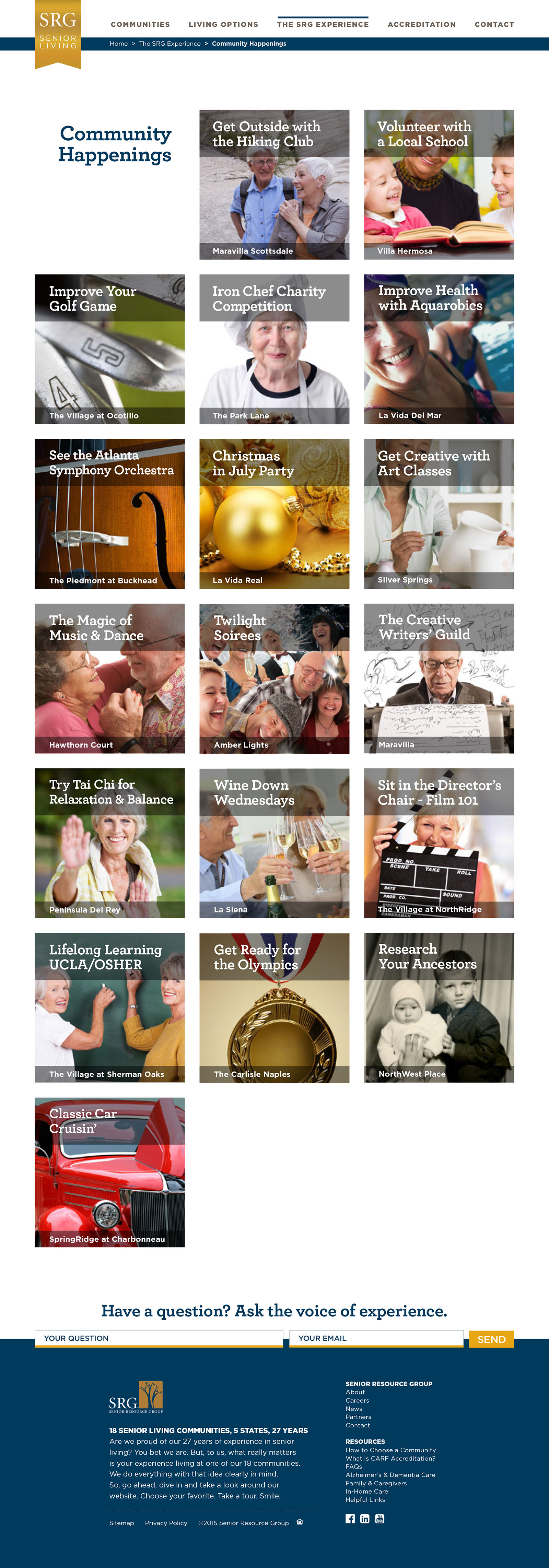 SRG Senior Living - Website Design