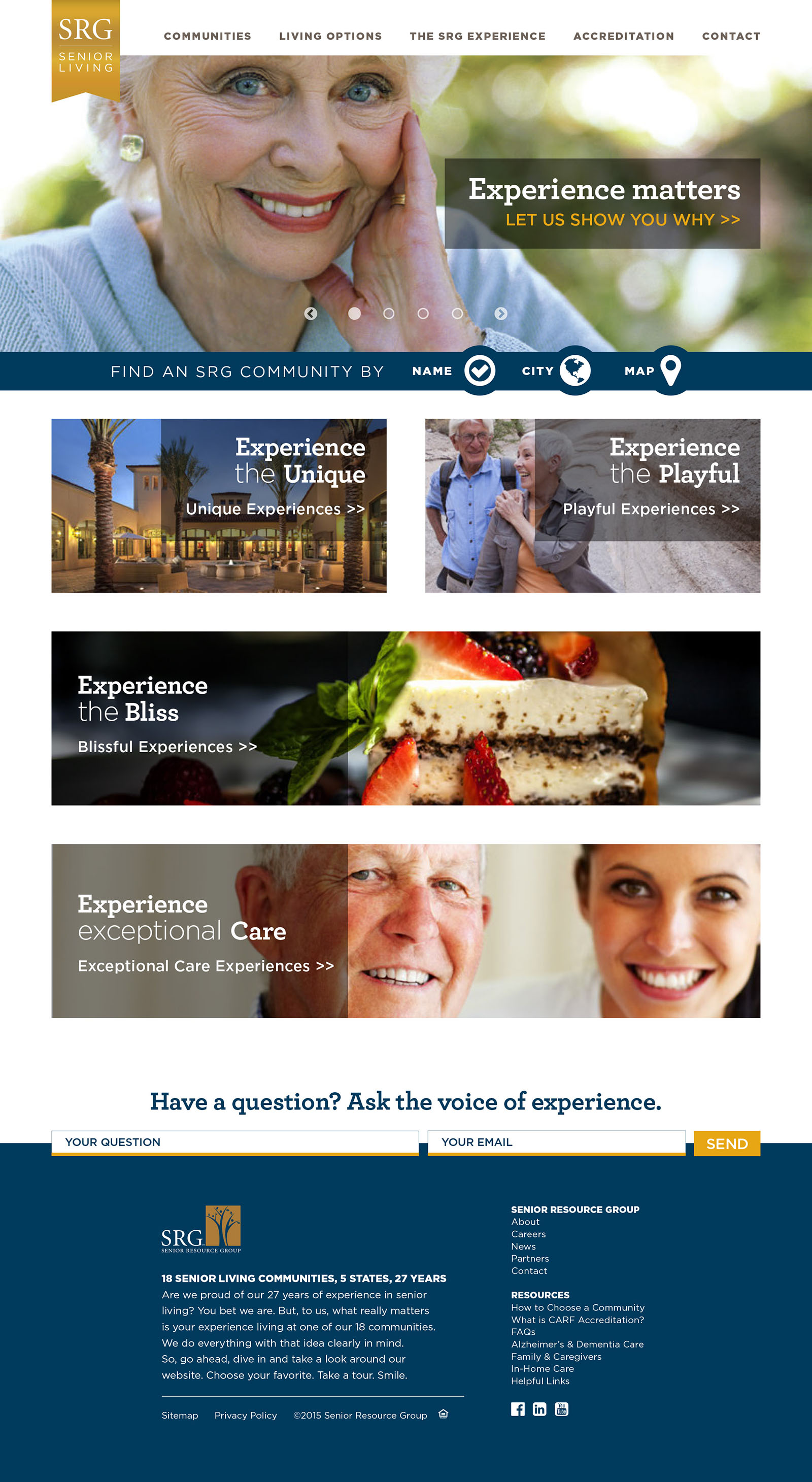 SRG Senior Living - Website Design