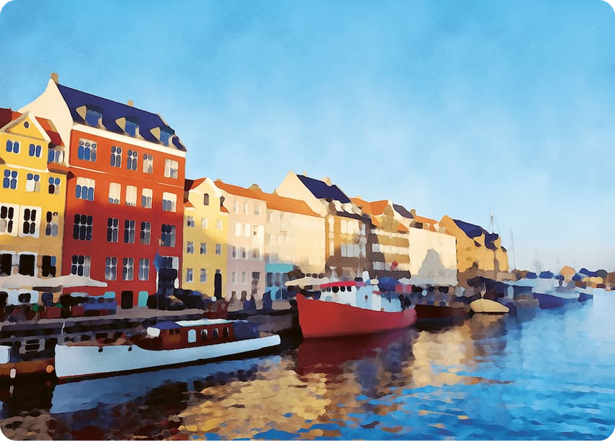 Une vue de Nyhavn "la carte postale de Copenhague".