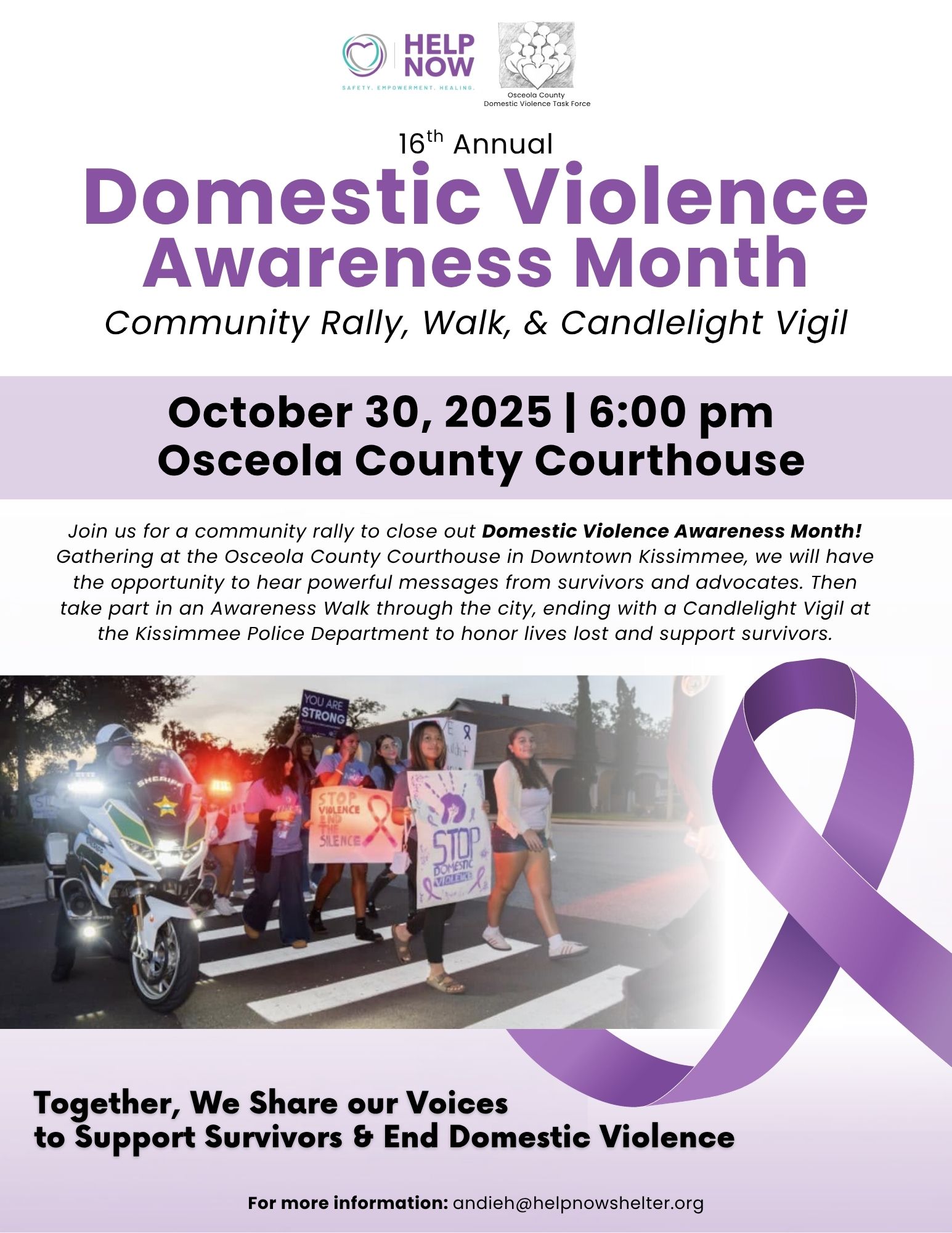 16th Annual DV Rally, Awareness Walk & Candlelight Vigil