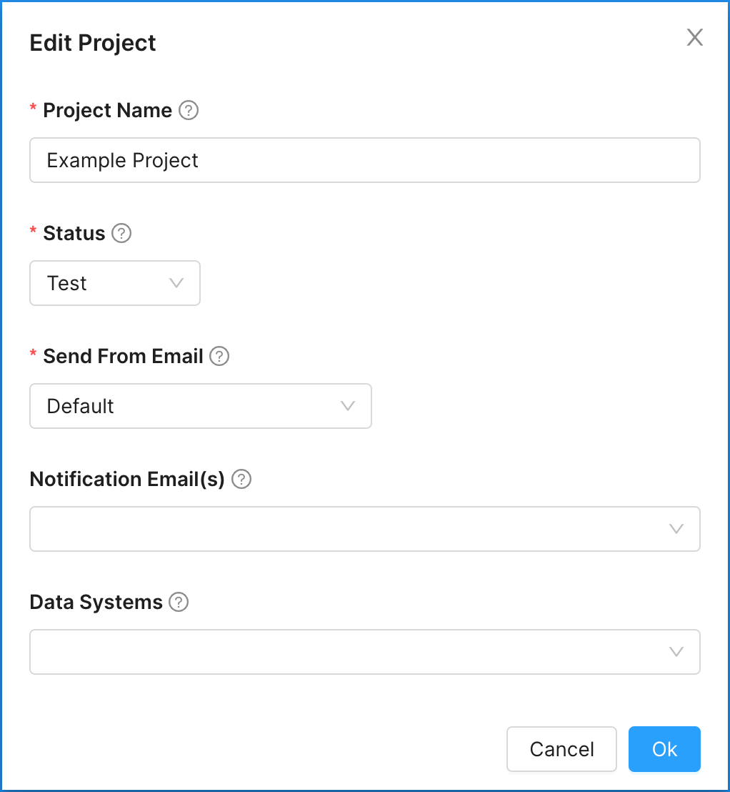 Concord Admin UI Global Settings Projects Editing a Project Details