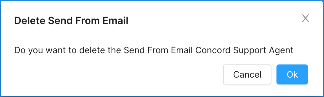 Concord Admin UI Global Settings Email Delete Email