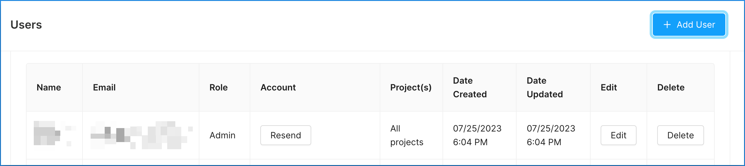 Concord Admin UI Global Settings Users Resending an Invite