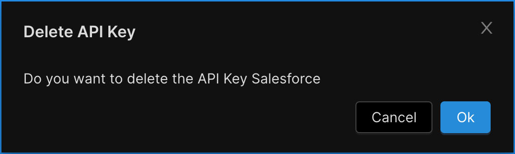 Concord Admin UI Delete API Key