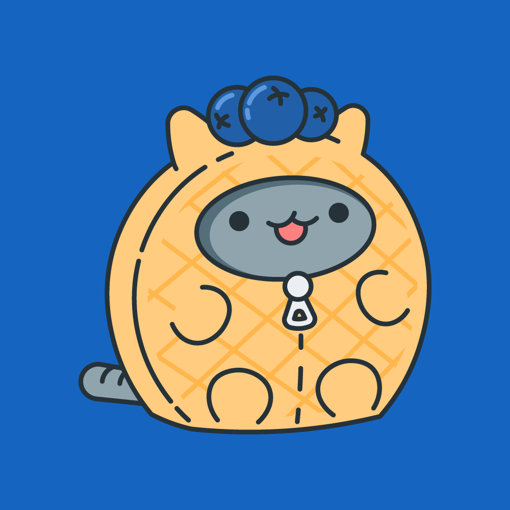 Cute cat wearing a Waffle costume