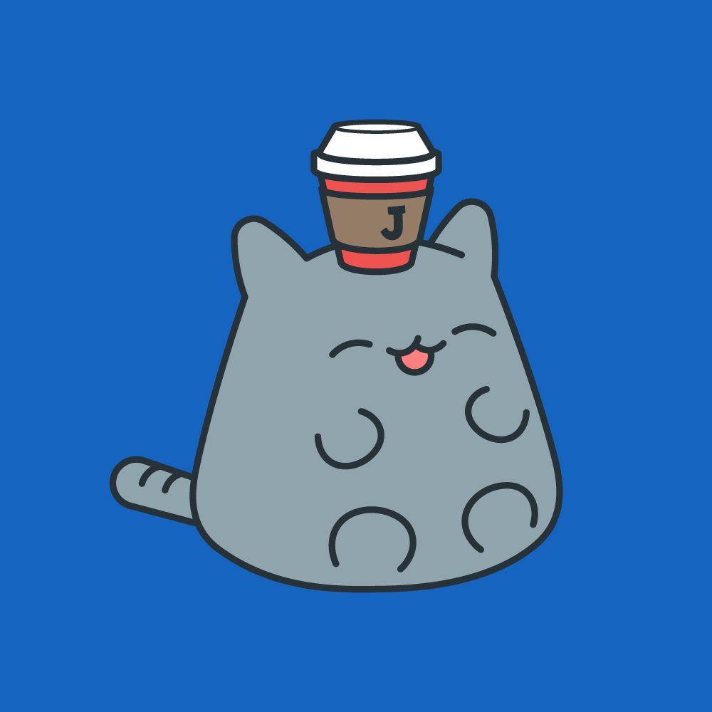 Cute cat with a coffee cup on it's head