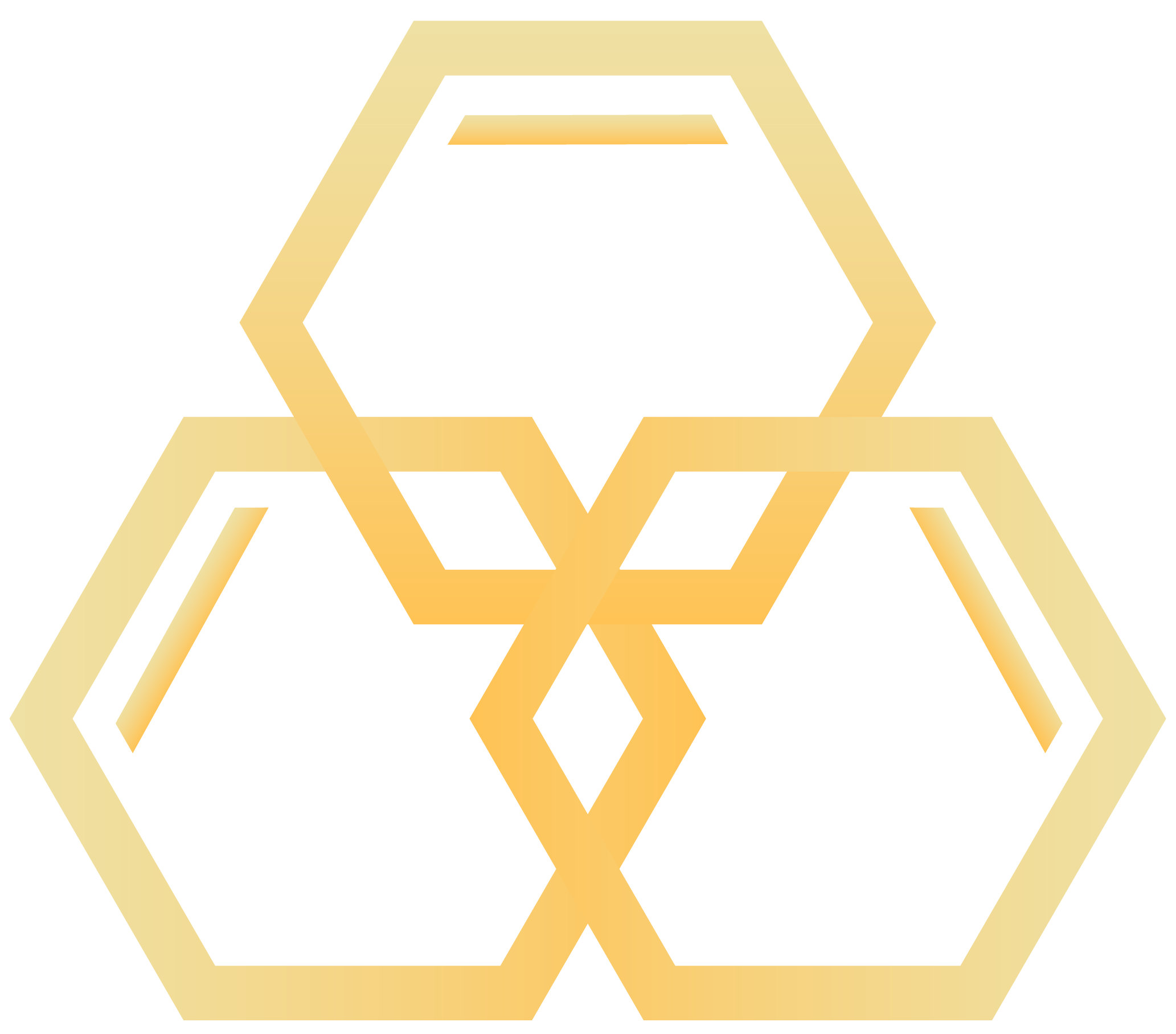 evolv tri hexagon gold logo