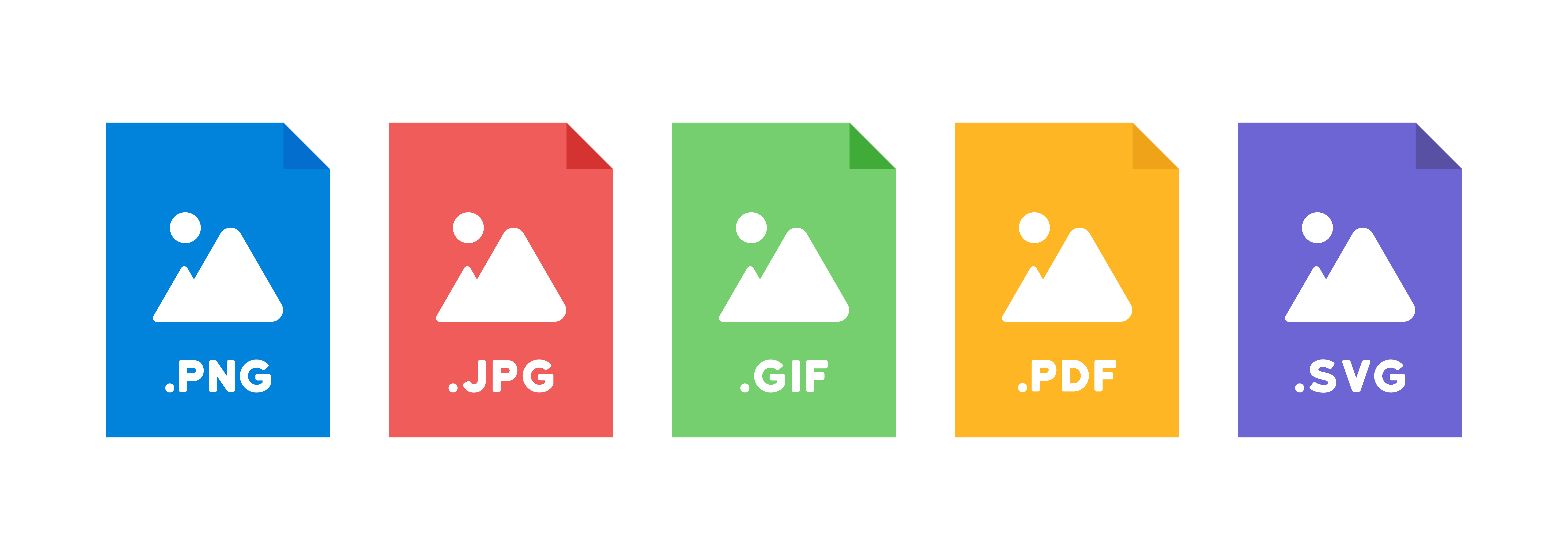 File Formats, png, jpg, gif, pdf, .svg