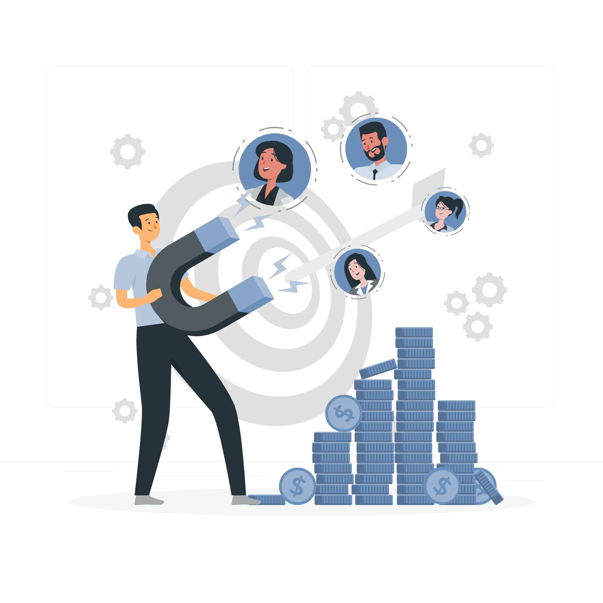 Illustration for marketing attract new leads