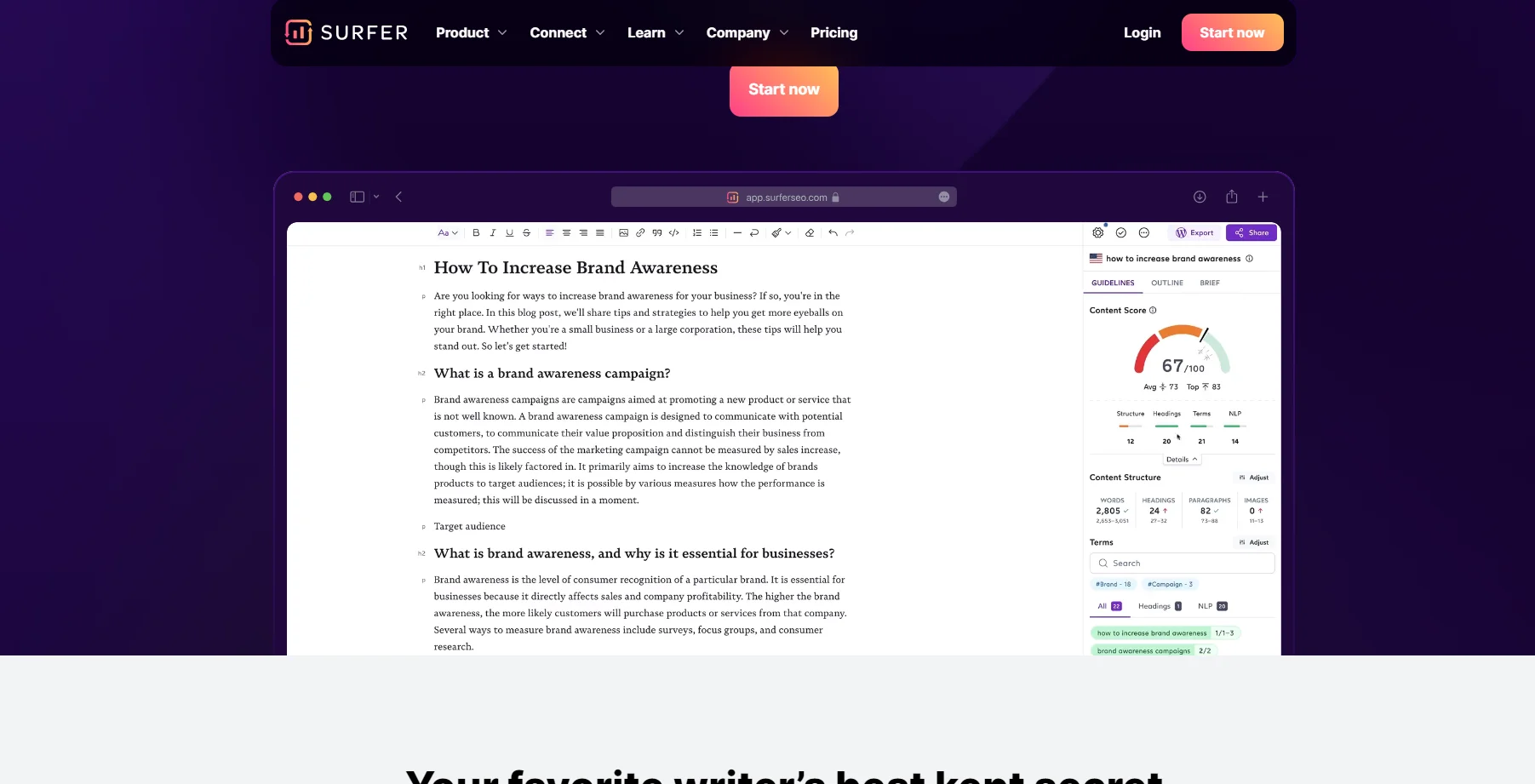 SurferSEO UI