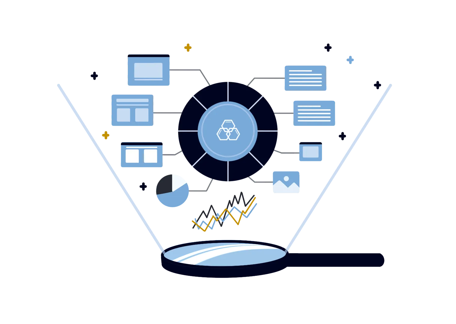 gather insights by exploring market trends illustration