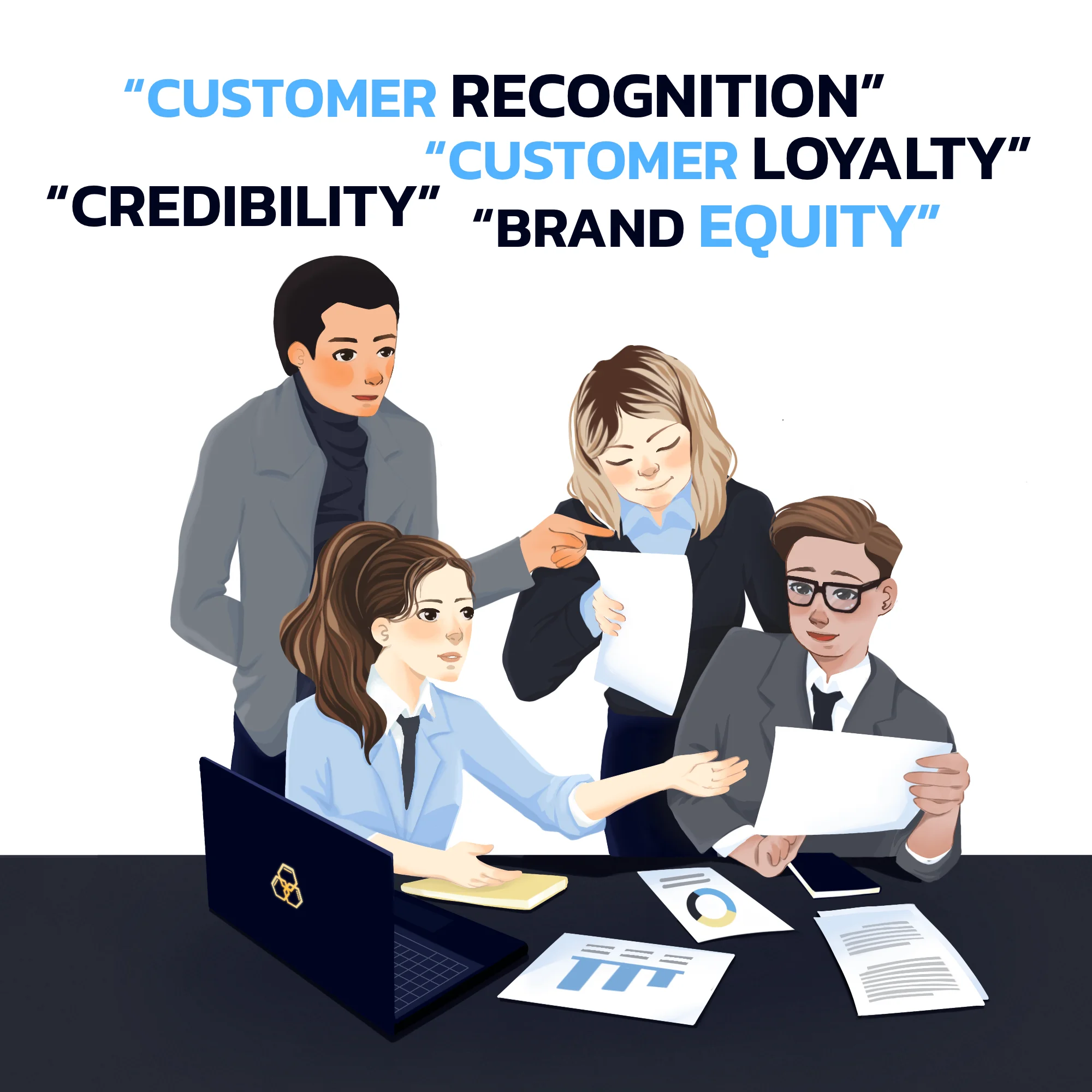 corporate discussing branding