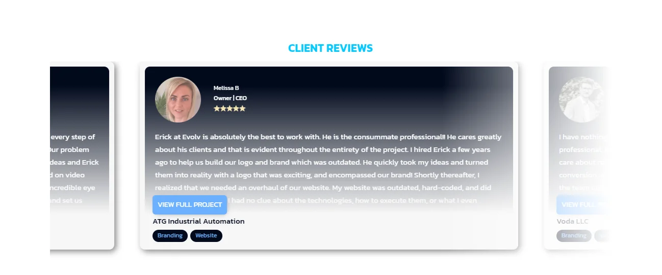an example of a client review