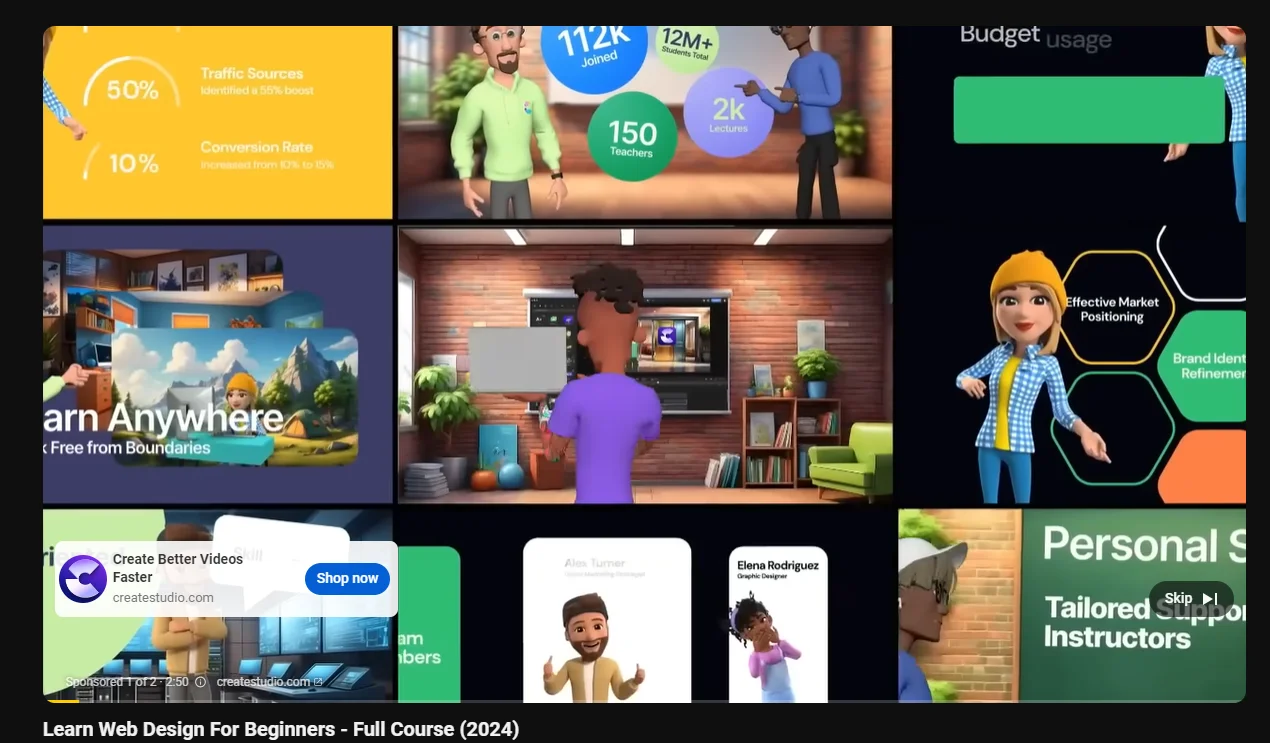 sample of a youtube ad