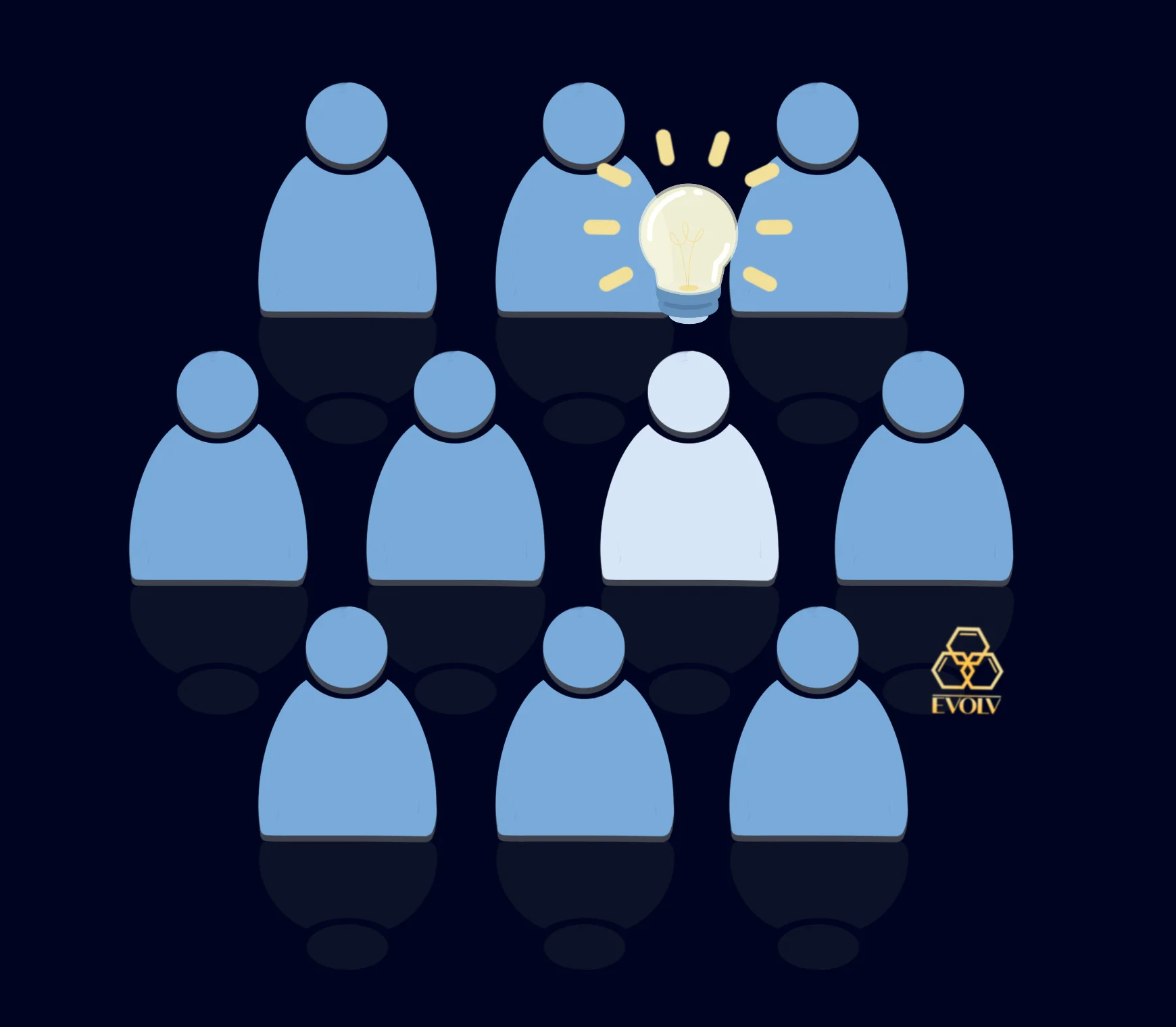 image of a man in corporate attire holding a lightbulb