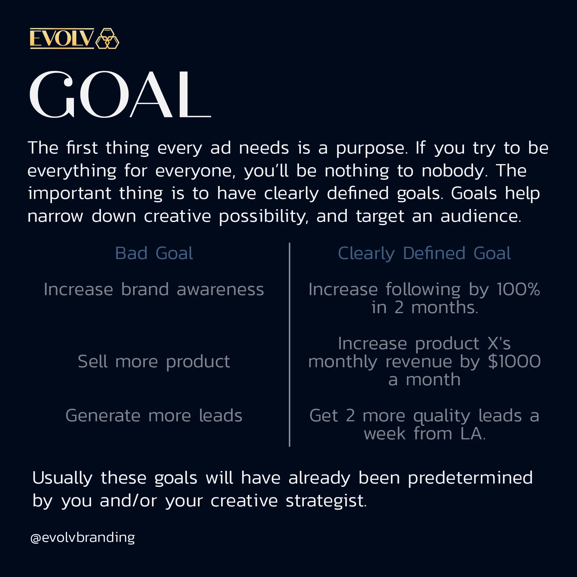 Advertisement anatomy, goals