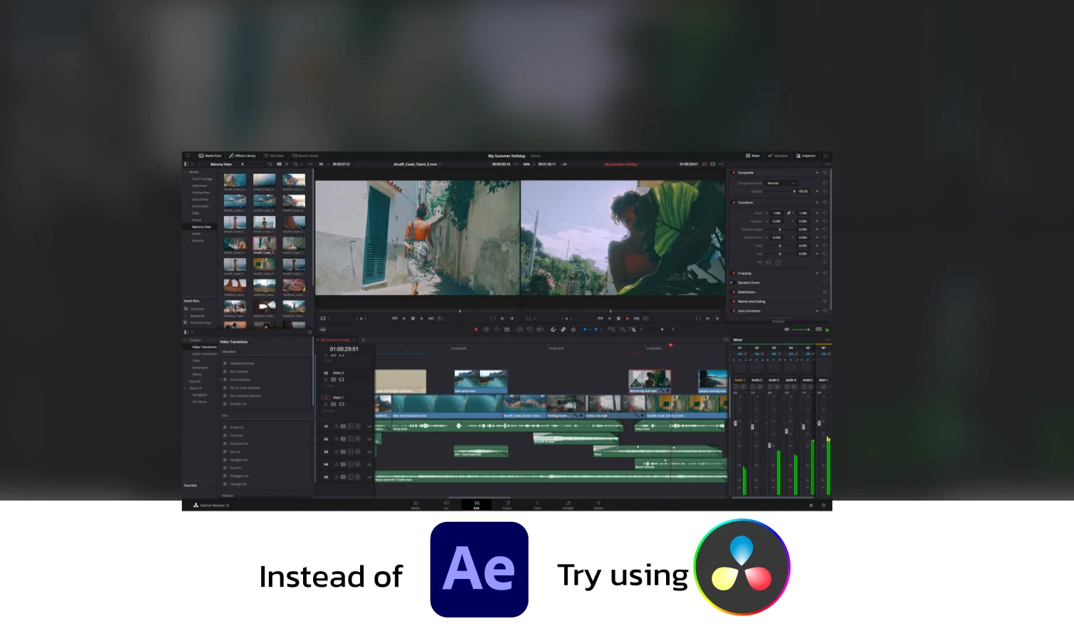 Da Vinci Resolve Interface