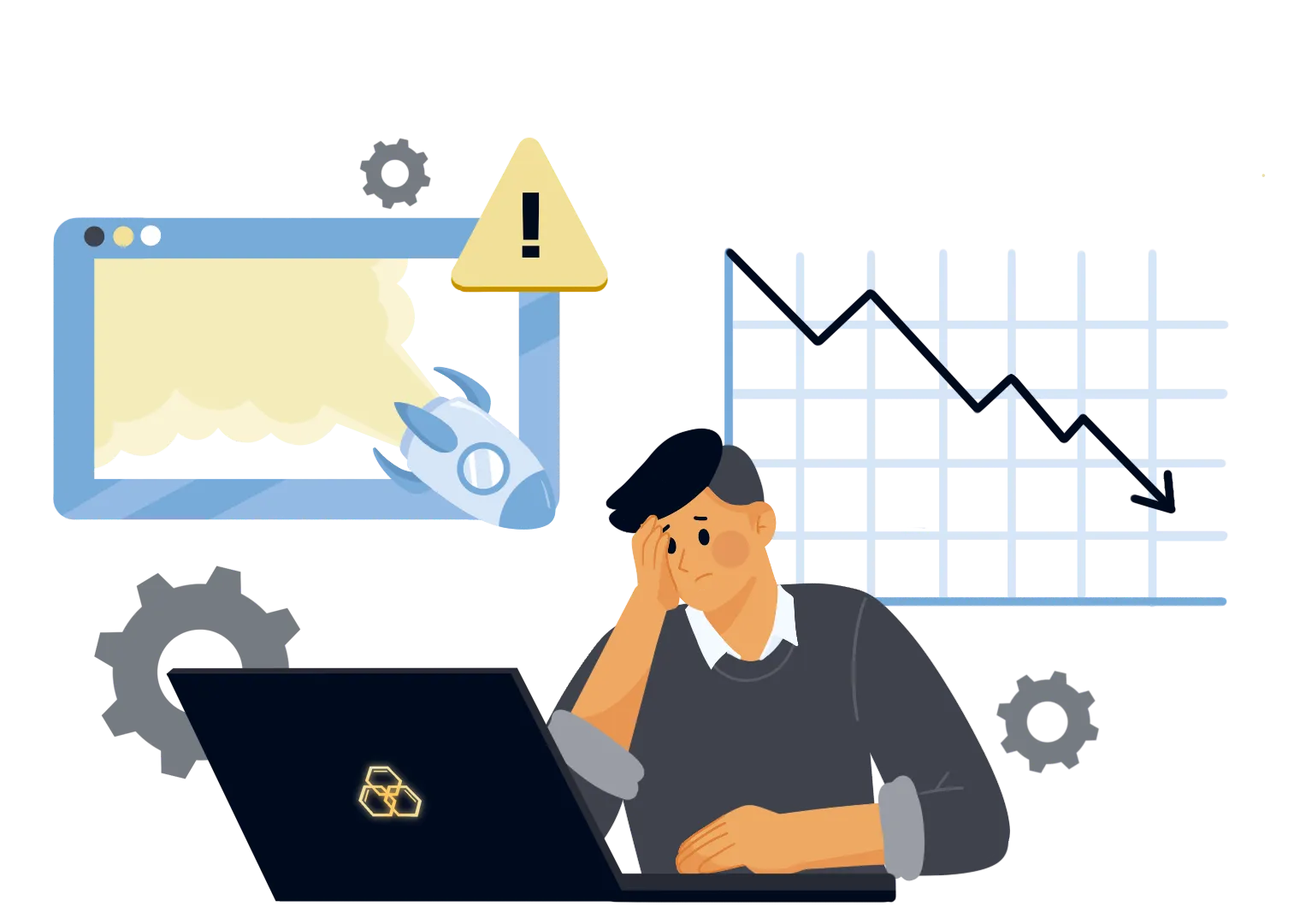 Stagnant or Declining Market Presence illustration