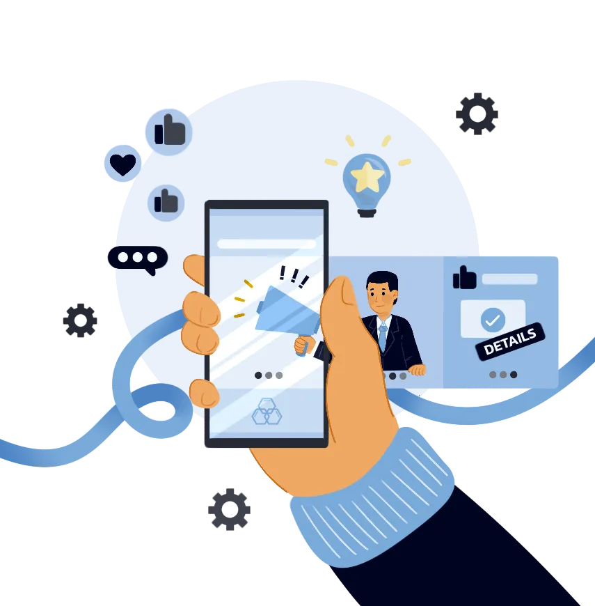 Illustration of short reels in high traffic sites illustration