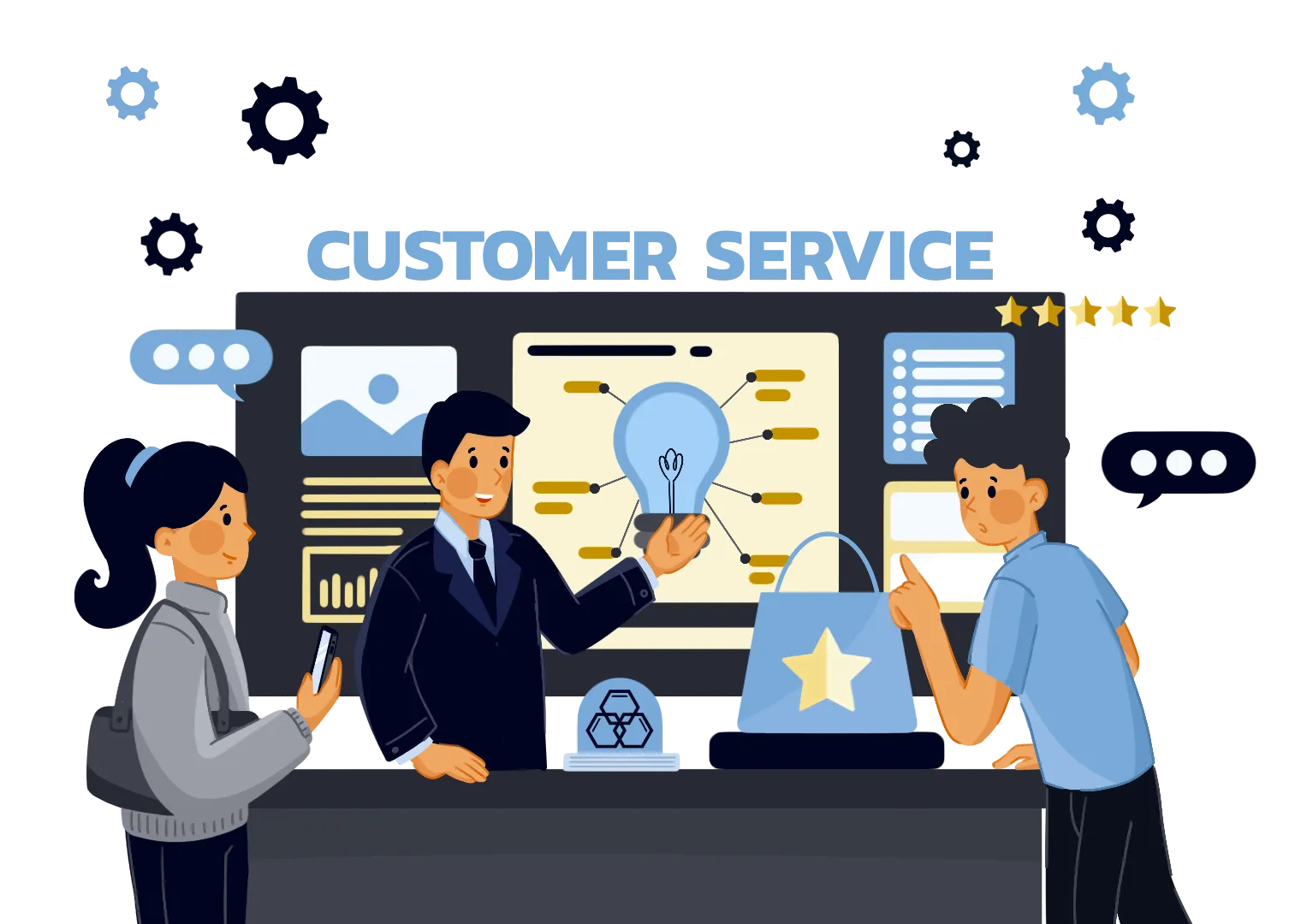 One-of-a-kind Exceptional Customer Service illustration