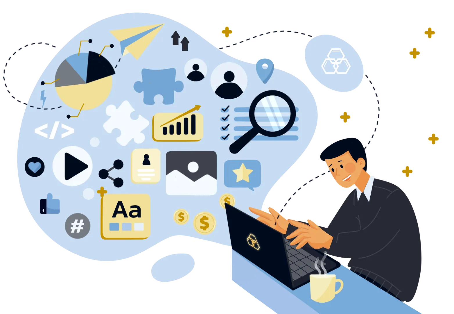 Brand Management work by Human illustration