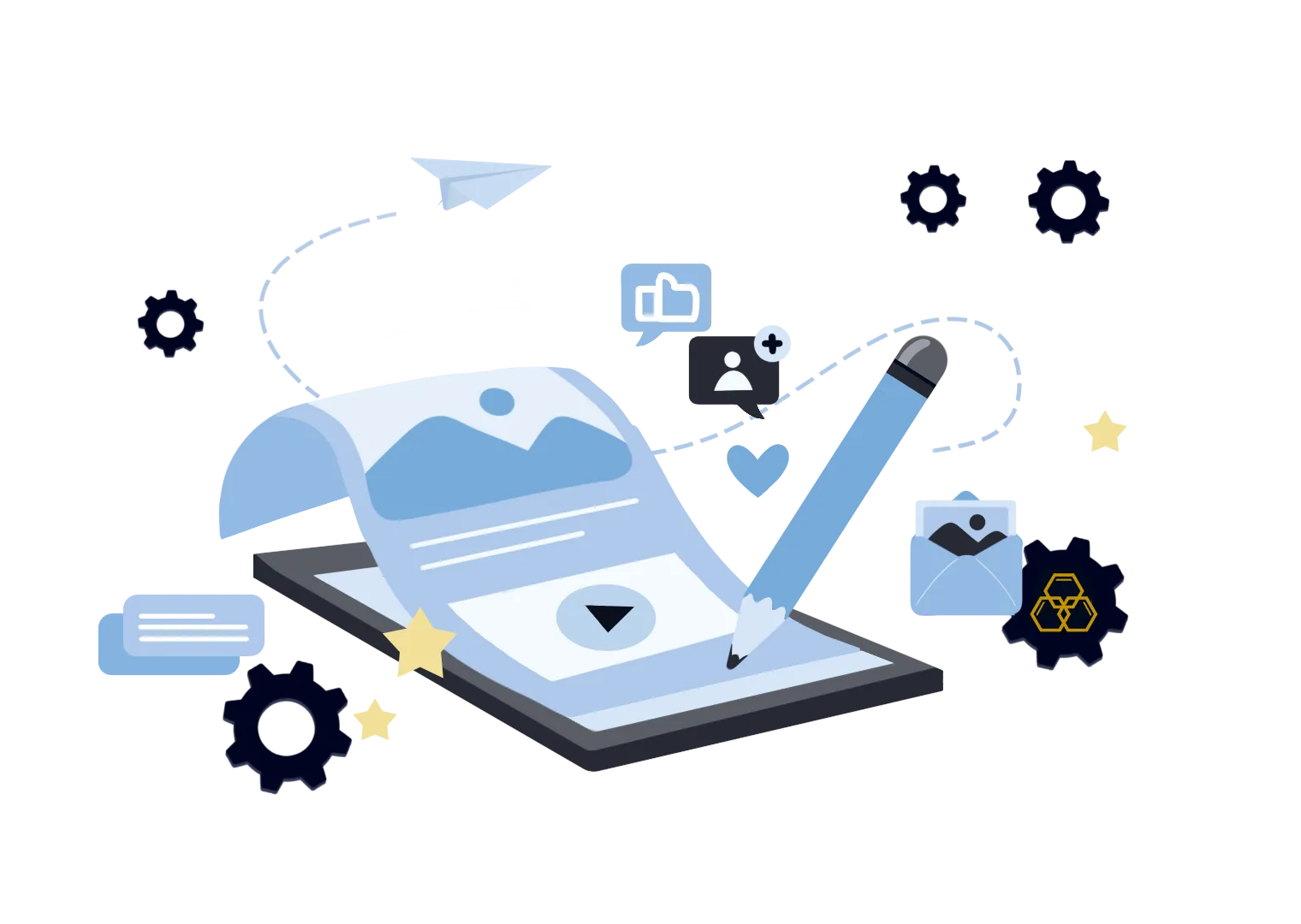 social media contests marketing illustration