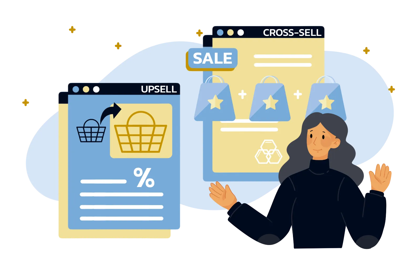 upsell & cross-sell offers illustration