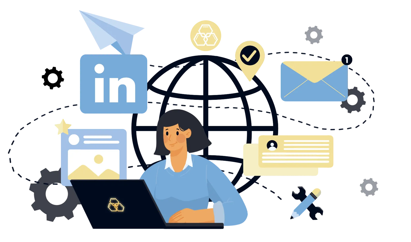 B2B influencer marketing trusting new distribution channel illustration cover