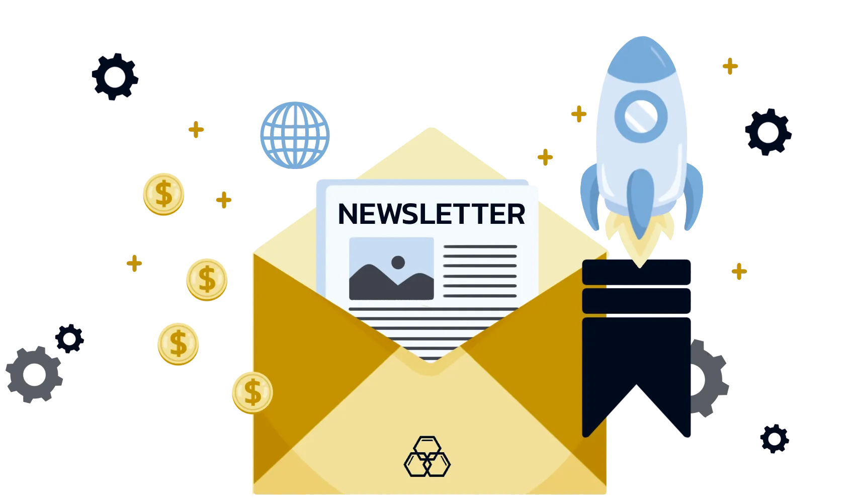 Newsletters and Substack Features illustrations