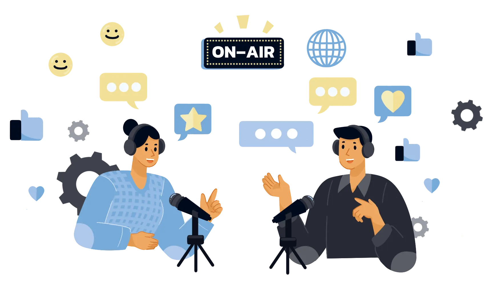 Podcasts and Audio Mentions of an influencer illustrations
