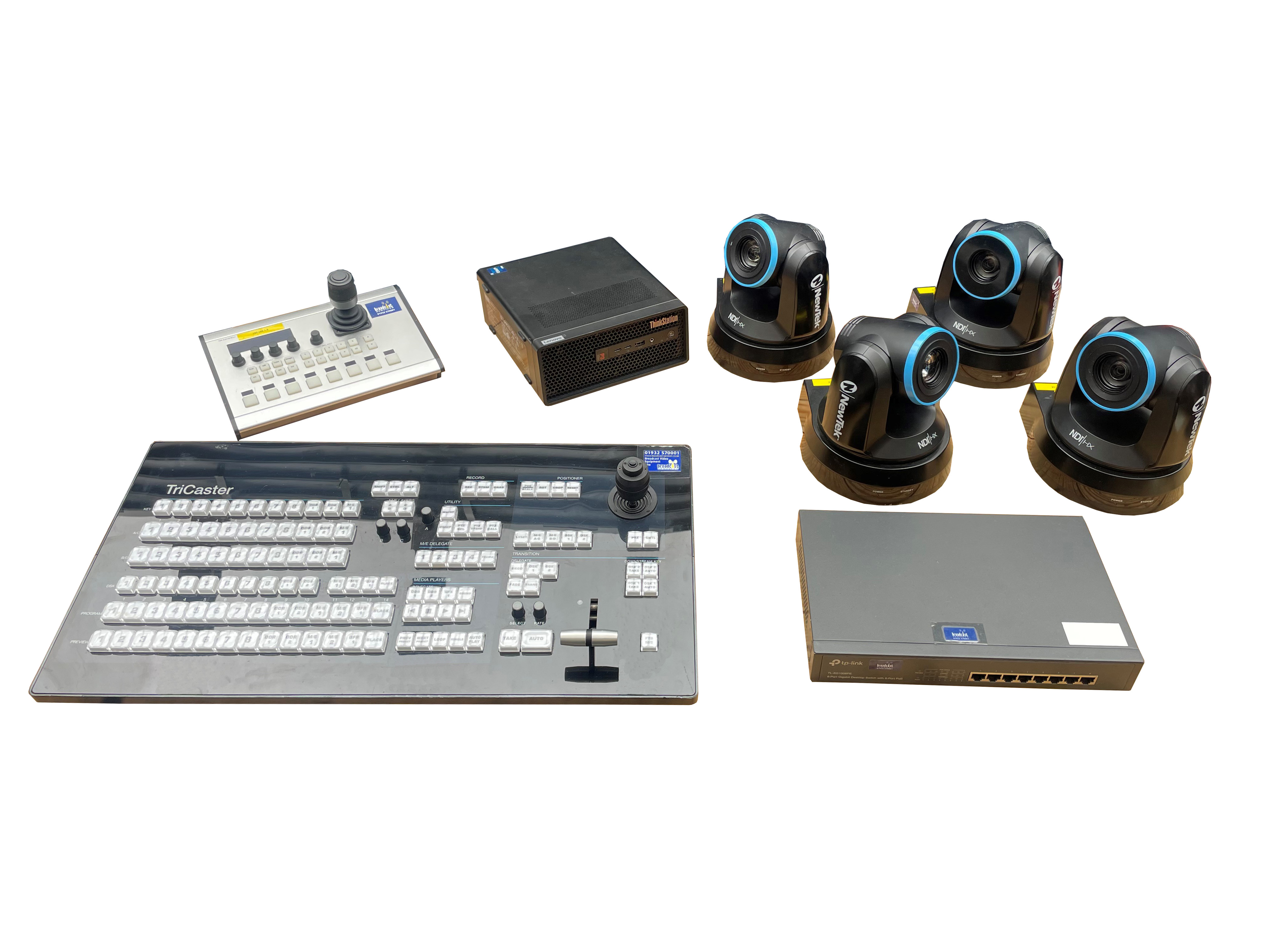 Four Camera Newtek NDI PTZ and Tricaster Mini-S kit