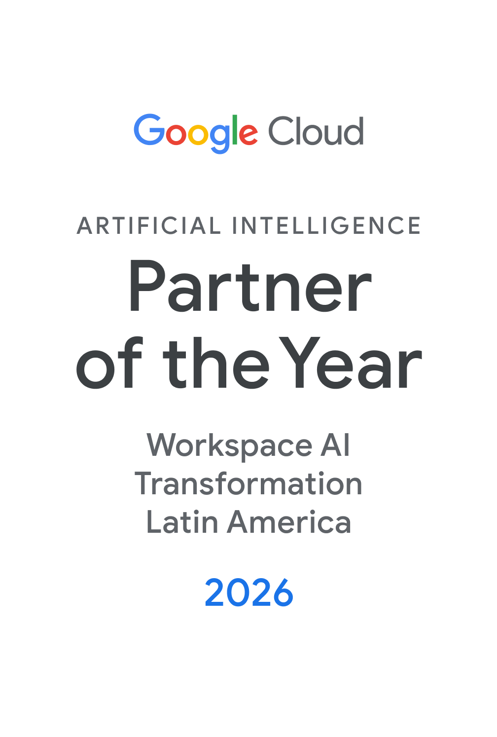 Selo Workplace AI Transformation Partner of the Year 2026 América Latina