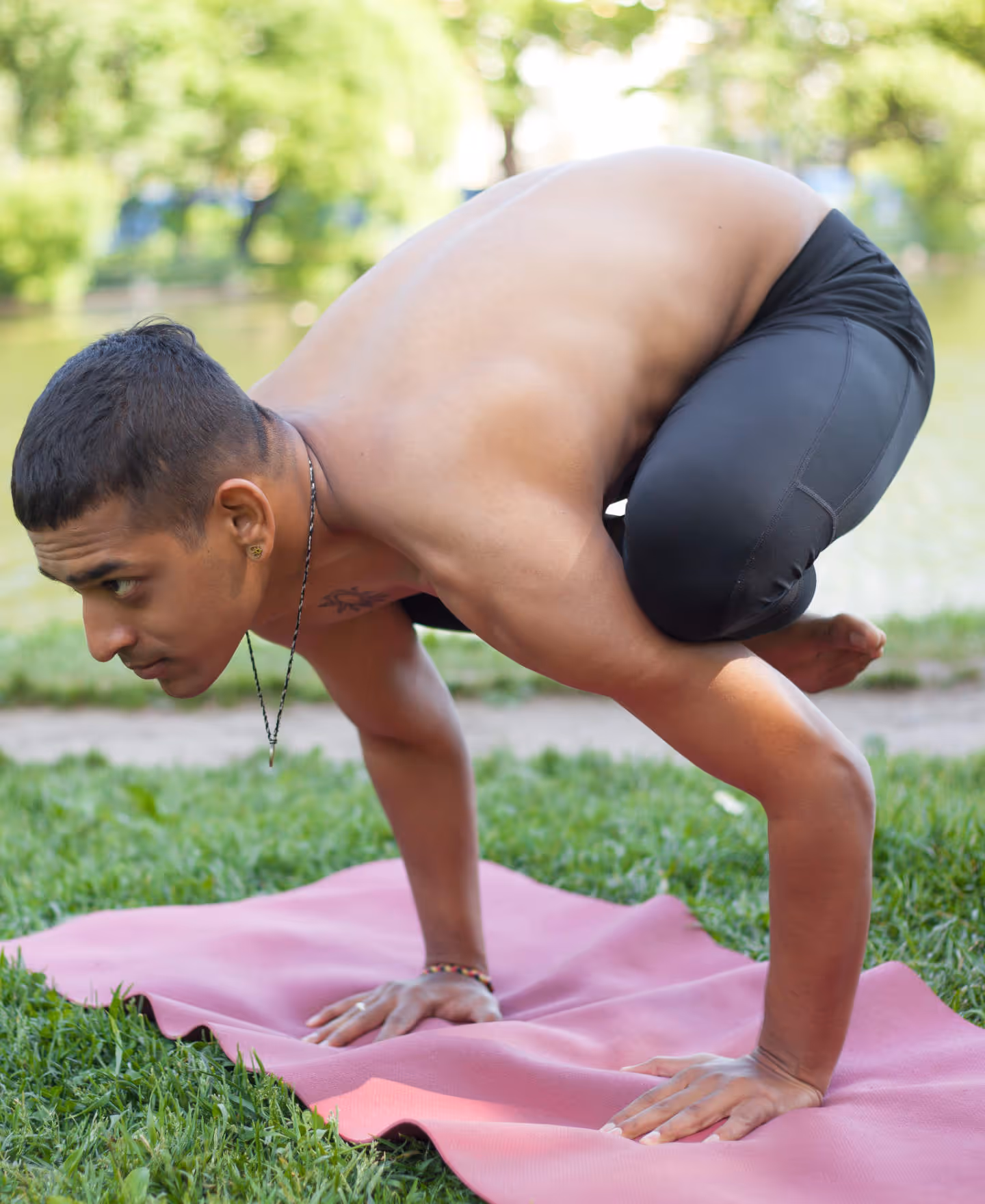 Naked Yoga Camp naked on path