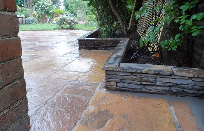 Natural stone patio