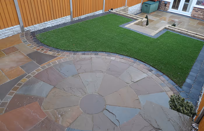 Patio an artificial lawn