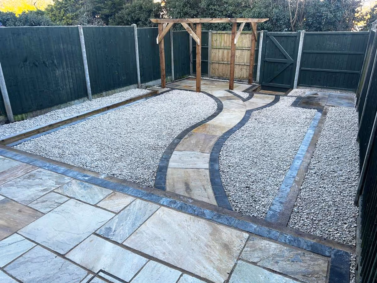 Natural stone patio