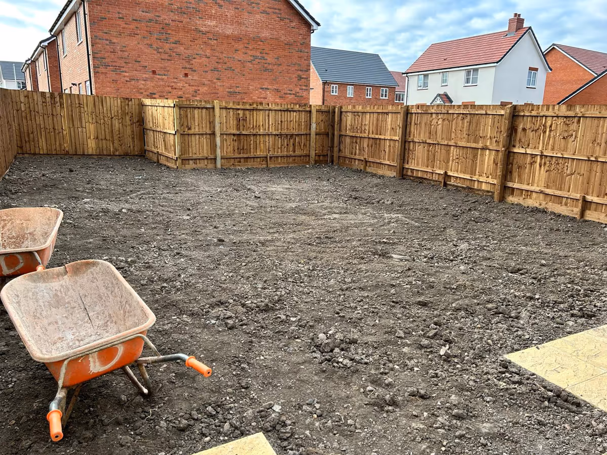 Natural stone patio and artificial grass