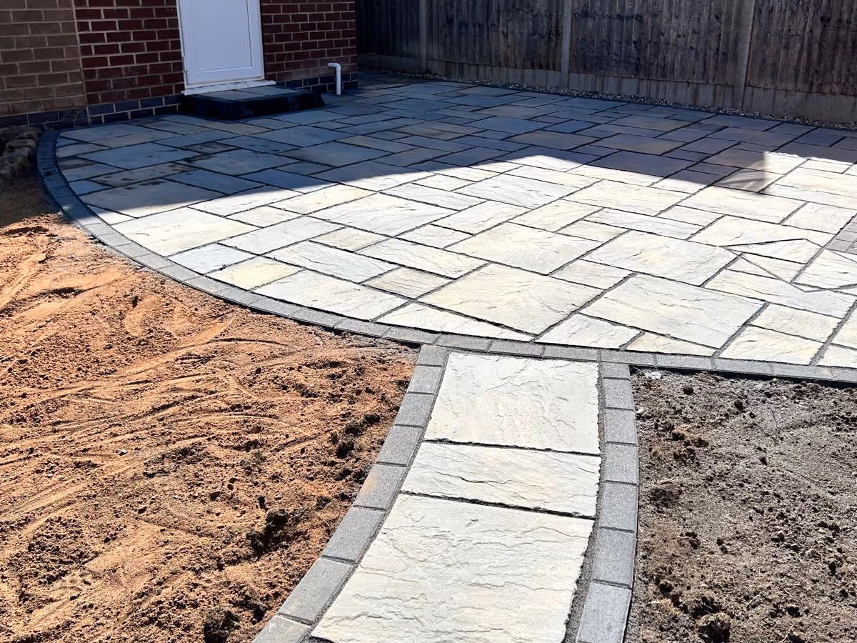 Natural stone patio and path - angle 2