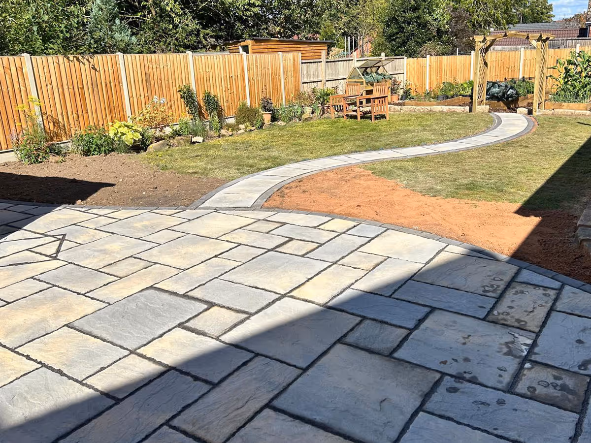 Natural stone patio and path - angle 3