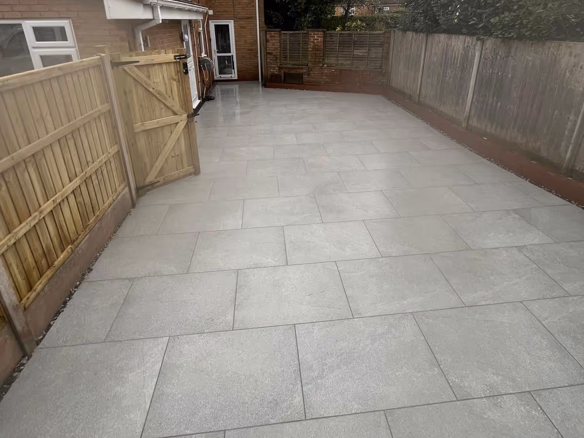 Porcelain patio - angle 1
