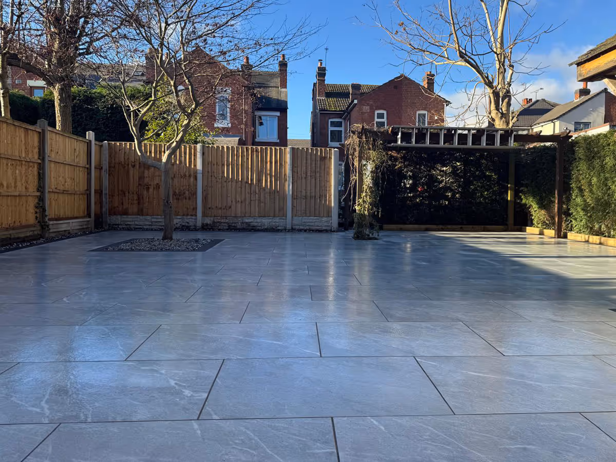 Porcelain patio - angle 1