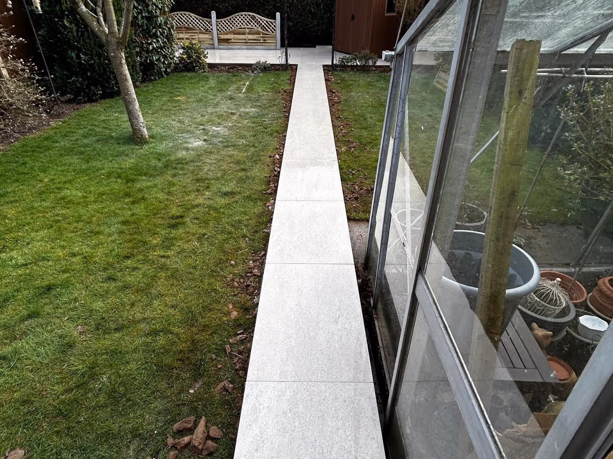 Porcelain patio and pathway - angle 3