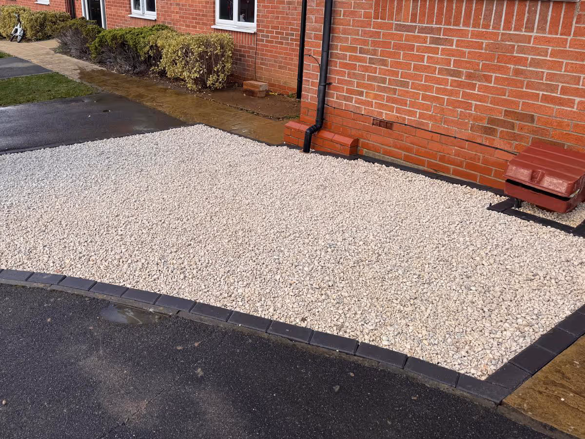 Gravel are on driveway - angle 1
