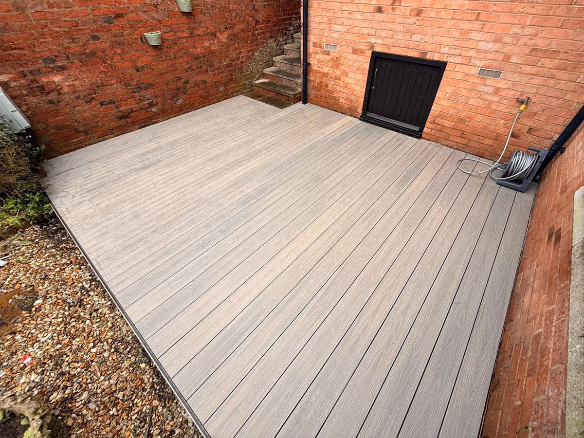 Composite wood decking.