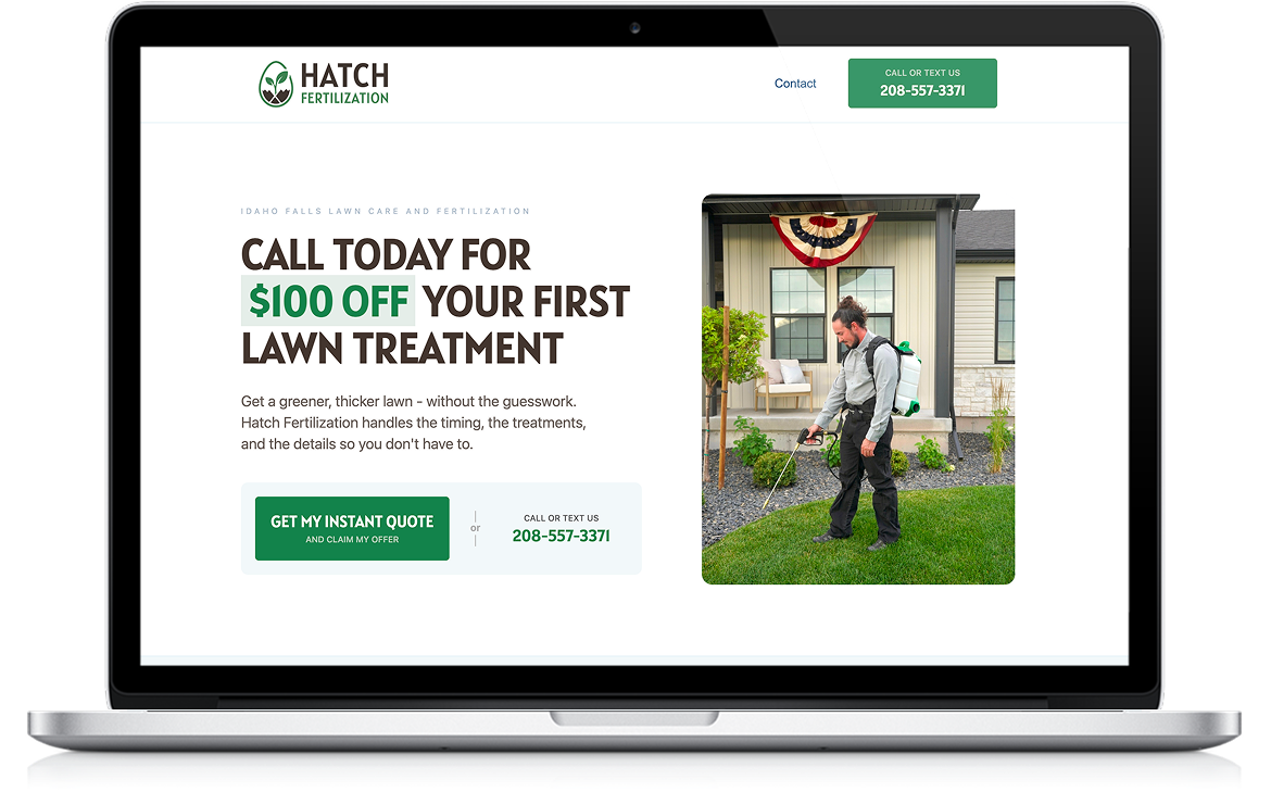Hatch Fertilization website shown on a laptop