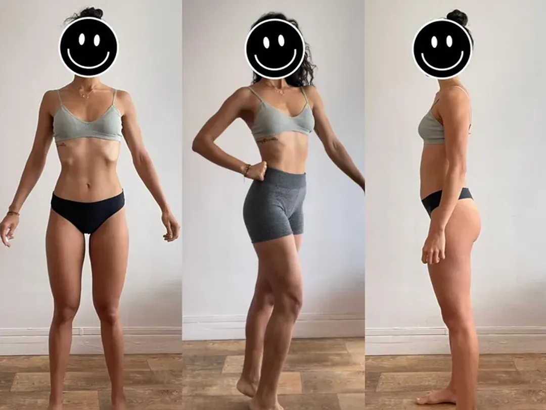 Femme de 20 ans mince et peu musclée. 