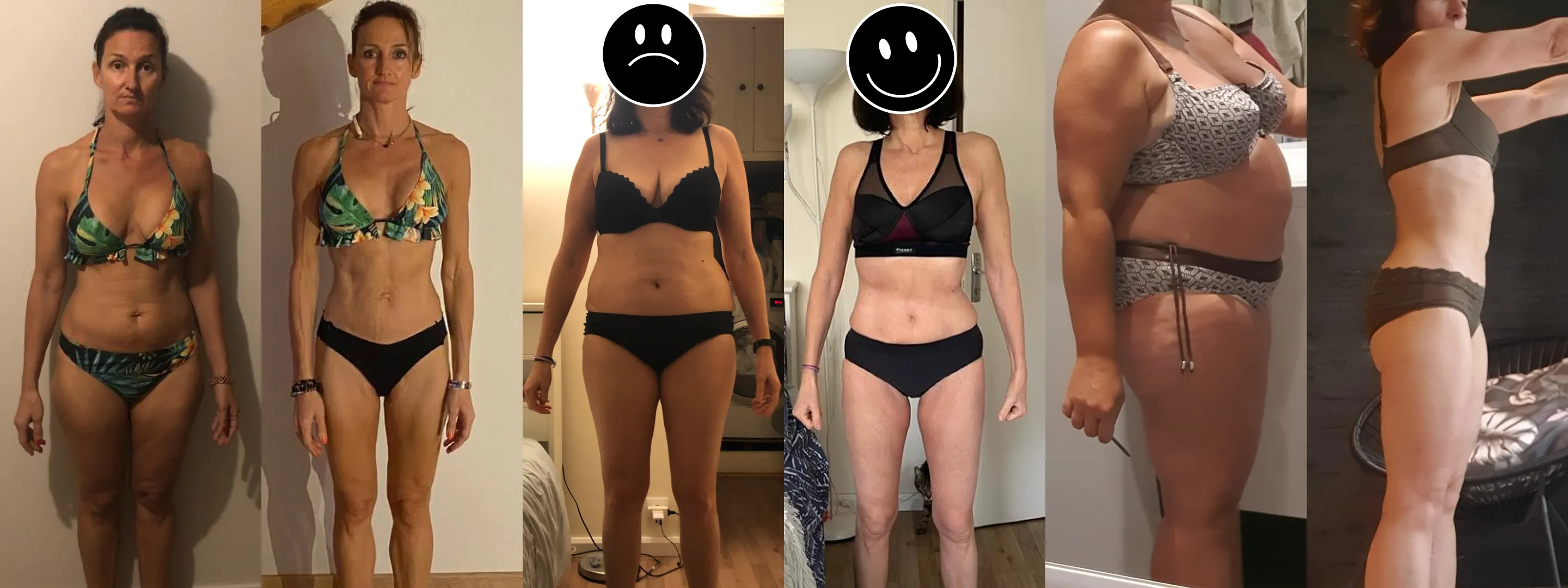 Evolution physique de trois femmes qui ont perdu de la graisse tout en se musclant. 
