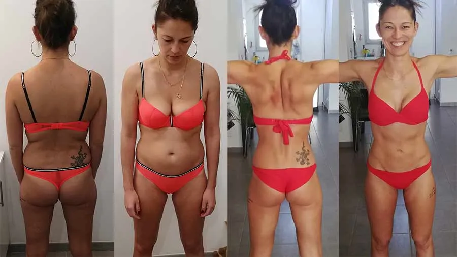 Transformation physique femme fitness