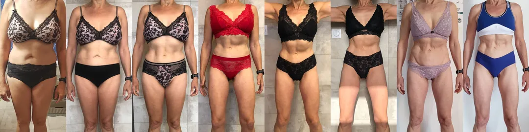 Photos avant/après d’une femme de 55 ans qui maigrit à la ménopause